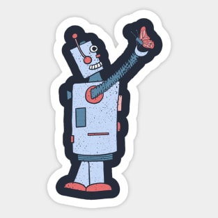 Robot with Butterfly Sticker